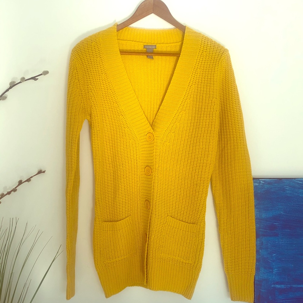 NWT Charlotte Russe Mustard Yellow Knit Cardigan